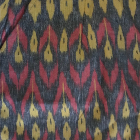 Ladakh Mini Skirt Yellow Orange Print Zip Front Junior Large Fall NEW College - Picture 9 of 9